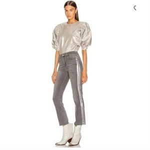 Frame Denim Silver Straight Leg Jeans